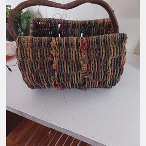 Wicker magazine basket
